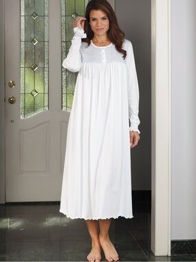 Schweitzer Linen - Brisa Long Nightgown - White
